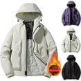 thumbnail image 1 of Sentmoon Fall Jackets Mens Winter Coats Practical Gifts Men Women Unisex Solid-Color Thickened Pocket Zipper Graphene Lining Couples Jacket Warm Three-Proof Windbreaker Long-Sleeved Hooded Parkas, 1 of 8