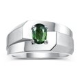 thumbnail image 1 of RYLOS Men's Rings Sterling Silver Ring Classic Solitaire 7X5MM Oval Shape Gemstone Designer Band Green Sapphire September Birthstone Rings For Men Size 13, 1 of 5