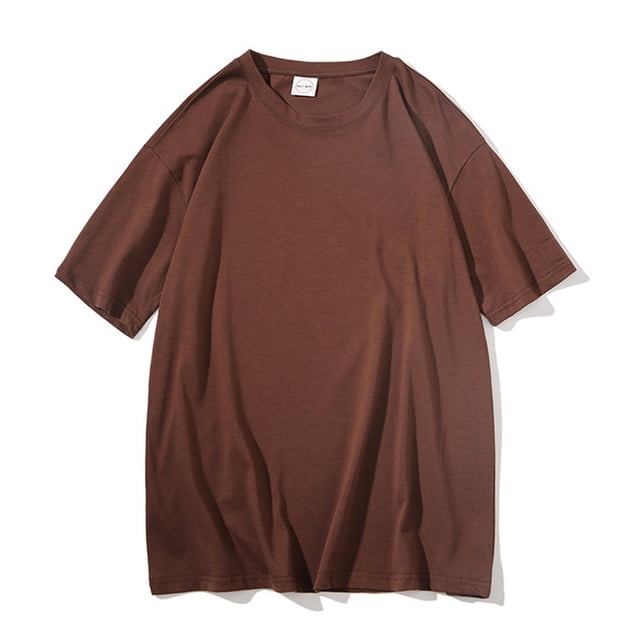 Lefu T-Shirts de Base Unis à Manches Courtes d'Été pour Hommes et Femmes, Unisexes, Hauts Polyvalents
