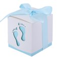 thumbnail image 3 of Cute Wedding Favor Boxes, 3 Colors Baby Footprint Pattern Party Favor Candy Box, 50pcs For Holding Small Gifts For Holding Candy, 3 of 8