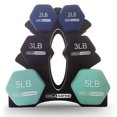 thumbnail image 4 of HolaHatha 2, 3, & 5 Pound Neoprene Dumbbell Free Weight Set w/ Rack, Pastel, 4 of 11