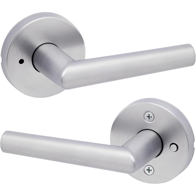 Poignée de Porte d'Entrée Mate avec Serrure, Réversible, Carrée, Poignées de Porte Extérieures/intérieures avec Serrure, Levier d'Entrée à Clé pour Porte d'Entrée, Chambre, Salle de Bain et Bureau, Déco Maison Moderne