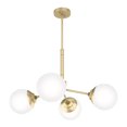 thumbnail image 1 of Hunter Fan Company Hepburn 4 Bulb Hanging Chandelier Light Fixture, Gold, 1 of 5