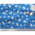 thumbnail image 3 of Soimoi Cotton Poplin Fabric Bird & Cat Animal Print Sewing Fabric Yard 56 Inch Wide, 3 of 3