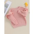 thumbnail image 3 of Gupgi Toddler Girl Sweaters 3M 6M 9M 12M 18M 2Y 3Y Baby Ruffle Long Sleeve Solid Color Knit Pullover Fall Winter Loose Tops, 3 of 9