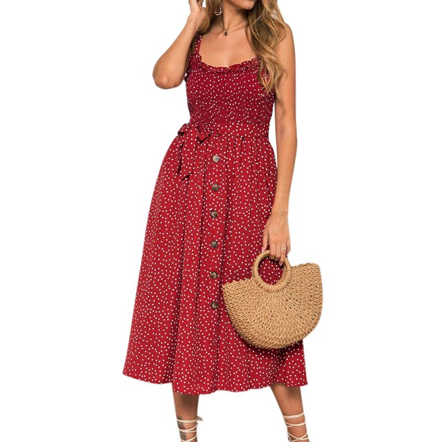 Julyccc Robe Maxi Boho Sans Manches pour Femmes, Robe d'Été de Plage à Boutons