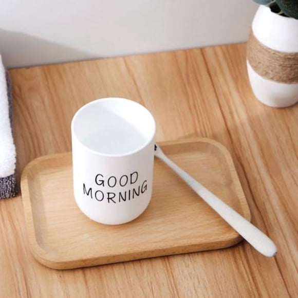 Bathroom Toothbrush Circular Cup Plain Cup Couple Tooth Cup Good Morning in A Teacup Cup Winter Coffee Mugs for Women Vacuum Insulated Mug Ceramic Vintage Mugs Clear Glass Us245mug Vintage Speckled