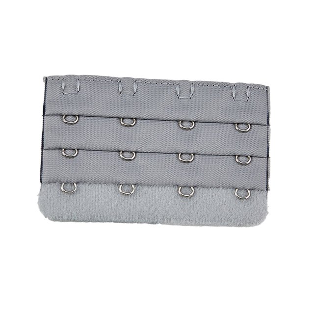 spellwife Extension Strap Bra Extenders Buckle 4 Hook Breathable Practical Accessories Adjustable Replacement 3 Rows Underwear silver gray