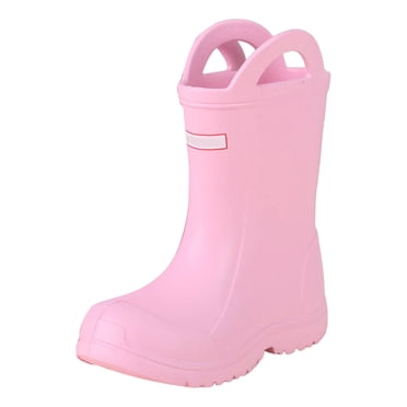 Splozh Bottes de Pluie pour Tout-Petits Garçon Filles Mi-Mollet Bout Rond Bottes de Pluie Fourre-Tout pour Tout-Petits Enfants Rose, 8-9 Ans