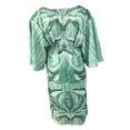 thumbnail image 3 of Women Summer Flower Print Loose Fit V Neck Button High Split Long Dress, 3 of 4
