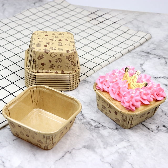 Birdeem Cup Sets for Kitchen,Baking Sets for Kitchen,Cupcake Cup Disposable Lidless Baking Paper Cake Box Packaging Box Special Baking Resistance of 50 Sets,Cup Cake Boxes,Cup Cake Paper Cup