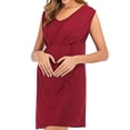 thumbnail image 2 of Dvkptbk Robe de Maternité d'Été Sans Manches pour Femmes, Débardeur de Grossesse, Vêtements pour Maman, Mode pour Dames, Couleur Unie Plissée, Coton, Col Rond, Robe de Maternité Sans Manches - Soldes d'Été Liquidation, 2 of 7