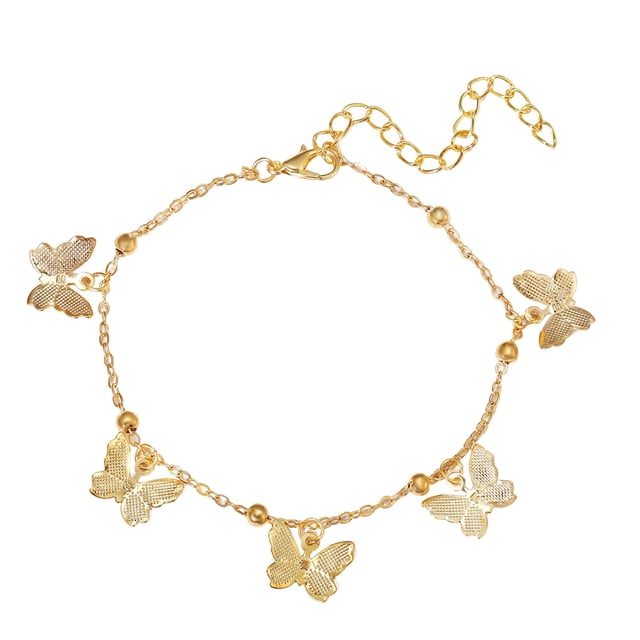 New Beach Foot Decoration Hollow Butterfly Pendant Handmade Anklet