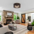 thumbnail image 4 of Rattan Ceiling Light Fixture, 3-Light Bohemian Mo, 4 of 9