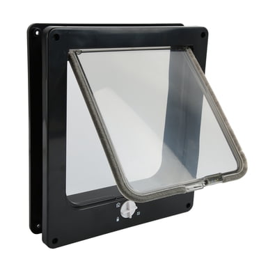 Cat Door, Interior Cat Door Automatic Window Closure Function Resistance To Bite  For Dogs For Hollow Interior Door Black L