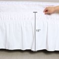 thumbnail image 3 of PiccoCasa Polyester Bed Skirt Elastic Wrap Around Dust Ruffle 15" Drop, 3 of 10