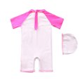 thumbnail image 4 of HAWEE Swimsuit for Girls One Piece Swimwear Unicorn Bathing Suit Short Sleeve Rash Guard Swimwear Zip with Hat, 4 of 6