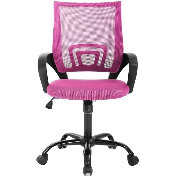 BestOffice Ergonomic Mesh Executive Office Chair, Adjustable Rolling Task Chair with Lumbar Support, Pink