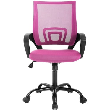 BestOffice Ergonomic Mesh Executive Office Chair, Adjustable Rolling Task Chair with Lumbar Support, Pink