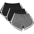 thumbnail image 2 of Timegard 3pc Womens Yoga Short Elastic Waisted Summer Athletic Running Active Sports Shorts Sweatshorts, 2 of 7