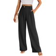 thumbnail image 2 of LYMAYTER Pantalon Grand Taille Haute pour Femmes Pantalon Décontracté Extensible Respirant Formel, 2 of 9