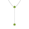 thumbnail image 1 of Angara Collier en Péridot Naturel - Collier Style Lariat en Péridot Rond Serti Clos 1,9 ct en Platine pour Femmes, 1 of 8