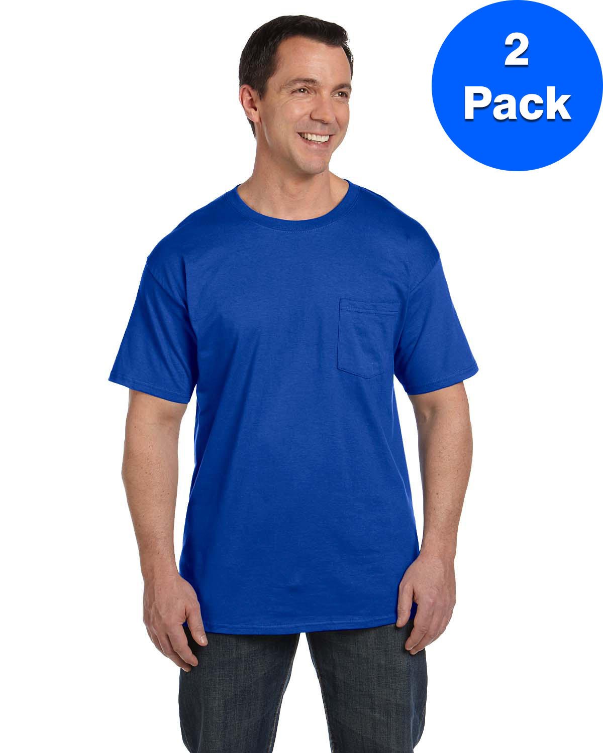 Hanes Men's Beefy-T avec Poche - 5190P (Lot de 2)
