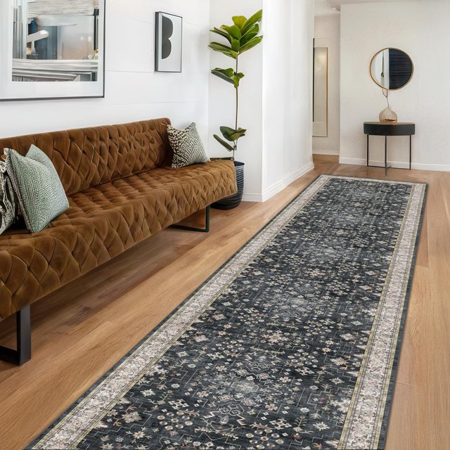 Hazo Haus Washable Boho Ashen/Multi 3' x 12' Area Rug