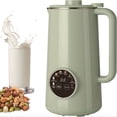 thumbnail image 2 of Multifunctional soymilk maker, automatic nut milk maker, 800ml, 8 functions with self-cleaning, digital display, mint green, 2 of 8