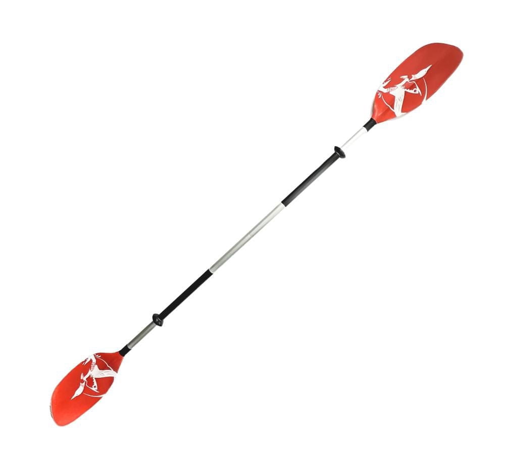 Blue Dog Marine Pagaie de Kayak 'Loon' 230 CM, Rame de Navigation légère en Aluminium pour Kayaks Gonflables avec poignées en Mousse - Rouge