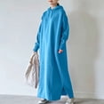 thumbnail image 4 of cfhntfmh Robes Grande Taille pour Femmes à Manches Longues Chandails à Capuchon Doux Robe Chandail Chaude en Molleton Fluide Longue Robe Maxi, 4 of 7