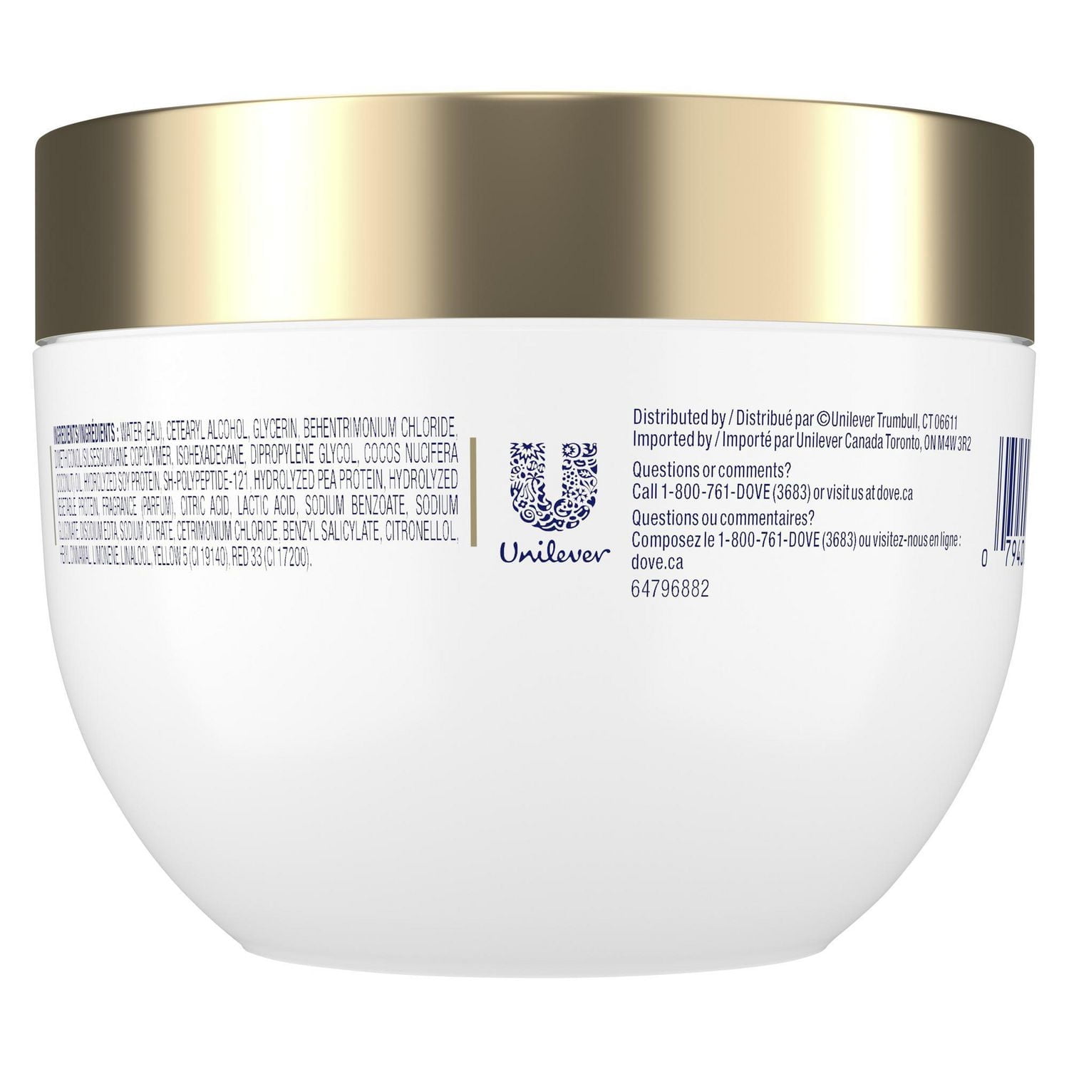Dove Masque Sérum 10-en-1 Liaisons Fortes pour Cheveux Traités Chimiquement, 260 g