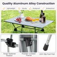 thumbnail image 2 of Patiojoy Table de Camping Pliante Table de Plage Roulante en Aluminium Pliable avec Sac de Transport Hauteur Réglable à 4 Niveaux Argent, 2 of 7