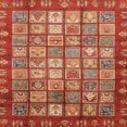 thumbnail image 1 of Ahgly Company Tapis d'Intérieur Carrés Abstraits Rouges Abstraits pour Aire, 5 Pieds Carré, 1 of 6