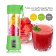 thumbnail image 1 of Mini Portable Blender USB Rechargeable Fruit Mixer Juicer 380mL Bottle (Green), 1 of 2