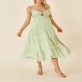 thumbnail image 2 of Solid Spaghetti Strap Midi Cami Dress for Women - Perfect for Parties and Beach, 2 of 9