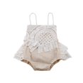 thumbnail image 1 of NewbornGirls Creamy-white Lace Ruffles Baby Romper 0-24M Cqh, 1 of 6