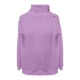 thumbnail image 4 of ManxiVoo Chandail à Col Roulé pour Femmes à Boutons devant, Moderne et Décontracté, Doux, Manches Longues, Taille g, Violet, 4 of 6