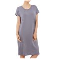 thumbnail image 1 of Besolor Chemises de Nuit Grande Taille pour Femmes Été Confortables à Manches Courtes Col Ras du Cou Vêtements de Nuit Chemises de Sommeil Robe de Nuit, 1 of 5