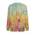 thumbnail image 5 of Qertyioot Hauts de Mode pour Femmes, Chemisier Chandail à Manches pour Dames à Col Rond Imprimé, 5 of 5