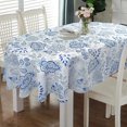 thumbnail image 1 of Oval Tablecloth 52 x 70 Inch, Blue Paisley Floral Tablecloth for Oval Table, Fabric Wrinkle Free Washable Waterproof Vintage Tablecloth Oval Table Cloth for Dining Room Table, 1 of 5