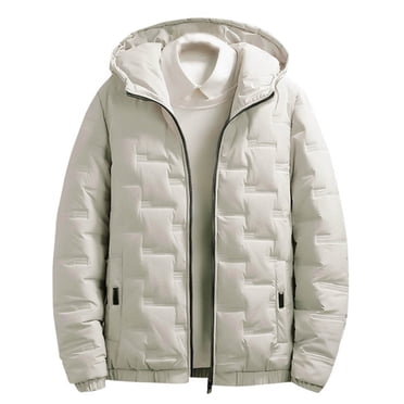 Pisexur Mens Puffer Jacket with Hood Long Sleeve Zipper Winter Jackets for Men Casual Lightweight Warm Down Jacket Plus Size Puffy Jacket Outerwear with Pockets M-5XL