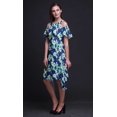 thumbnail image 3 of Bimba Robe Tunique à Épaules Dénudées Imprimée Teinture sur Nœuds Bleue pour Femmes - TTG, 3 of 6