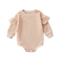 thumbnail image 1 of PMVFHDE Barboteuse Fille Bébé Garçon Fille Chandail Tricoté Barboteuse à Bulles Surdimensionnée Chandail à Col Rond Combinaison Mignonne Tenues d'Automne Combinaisons & Barboteuses Filles Beige, 3-6 Mois, 1 of 8