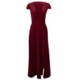 thumbnail image 3 of UPPADA Robe à Col Rond pour Femmes, Couleur Unie, Robes d'Invitée de Mariage, Ceinture, Cocktail, Fête, Tenue de Travail, Coupe Ajustée, Robe Crayon, Robes Midi Décontractées, Aubaines, 3 of 8