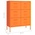 thumbnail image 4 of vidaXL Drawer Cabinet Orange 80x35x101.5 cm Steel, 4 of 5