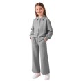 thumbnail image 2 of EGNMCR Long Sleeve Turndown Collar Set Children's Solid Color Long Sleeve Turn-Down Collar Button-Up Top With Elastic Waist And Pockets And Pants Set Girl polyester set, 2 of 8