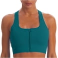 thumbnail image 2 of ylioge Sports Bras for Women Front Closure Zipper High-Impact Ribbed Wireless Push-Up Stretchy Racerback Solid Comfort Workout Underwear Bralettes, 2 of 4