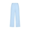 thumbnail image 4 of Bocqde Womens Capri Pants Cotton Linen Elastic Waisted Drawstring Casual Cropped Trousers with Pockets, 4 of 4