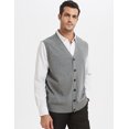 thumbnail image 3 of TOPTIE Men Sweater Vest Solid Knitted Lightweight Thermal Cardigan-Wine Red-XXL, 3 of 10
